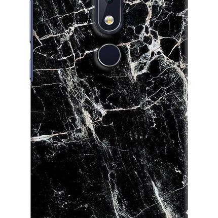 Black Marble Texture Nokia 6.1 plus Hard Case Back Cover by Casekaro