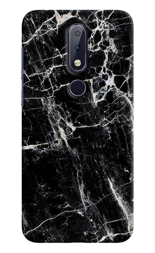 Black Marble Texture Nokia 6.1 plus Hard Case Back Cover by Casekaro