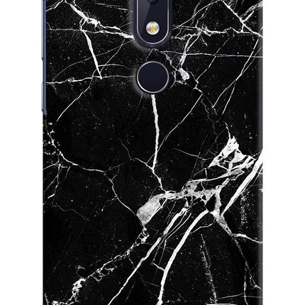 Black Marble Pattern Nokia 6.1 plus Hard Case Back Cover by Casekaro
