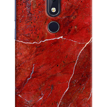 Red Marble Design Nokia 6.1 plus Hard Case Back Cover by Casekaro
