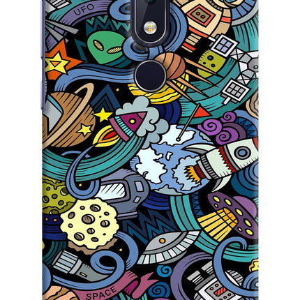 Space Abstract Nokia 6.1 plus Hard Case Back Cover by Casekaro