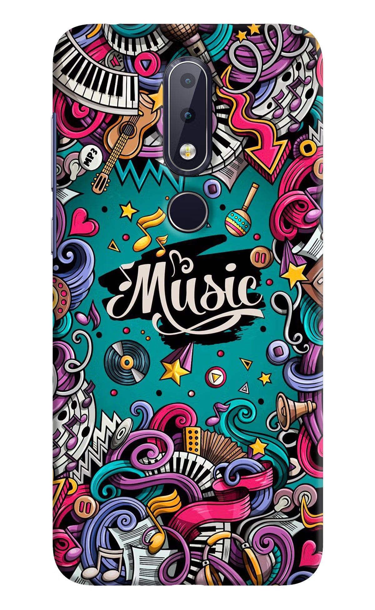 Music Graffiti Nokia 6.1 plus Hard Case Back Cover by Casekaro