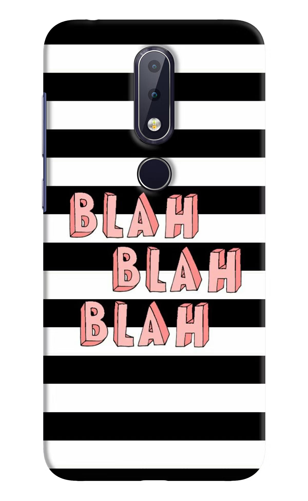 Blah Blah Blah Nokia 6.1 plus Hard Case Back Cover by Casekaro