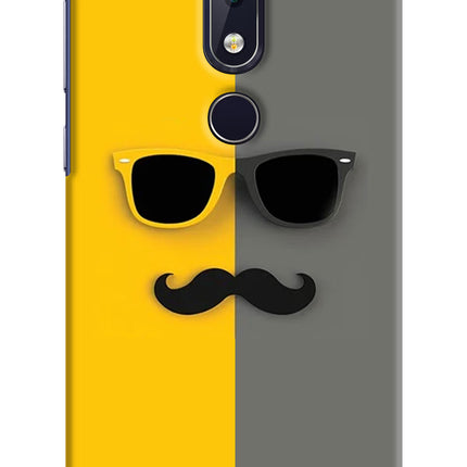 Sunglasses with Mustache Nokia 6.1 plus Hard Case Back Cover by Casekaro