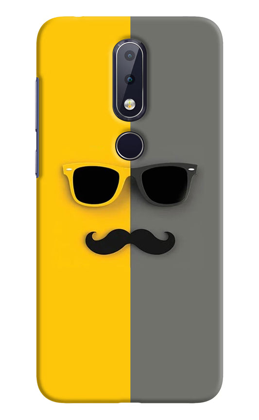 Sunglasses with Mustache Nokia 6.1 plus Hard Case Back Cover by Casekaro