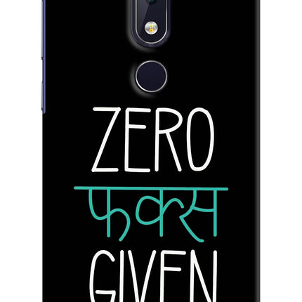 Zero Fucks Given Nokia 6.1 plus Hard Case Back Cover by Casekaro
