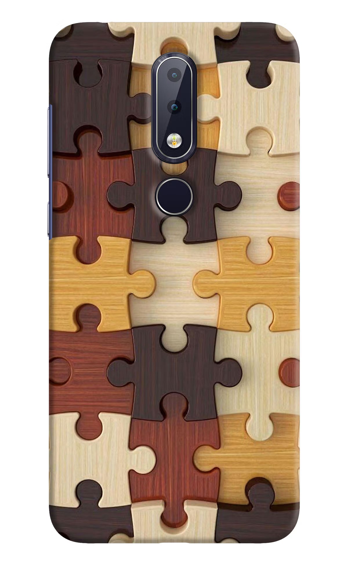 Wooden Puzzle Nokia 6.1 plus Hard Case Back Cover by Casekaro