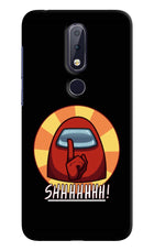 Among Us Shhh! Nokia 6.1 plus Hard Case Back Cover by Casekaro