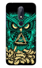 Green Owl Nokia 6.1 plus Hard Case Back Cover by Casekaro