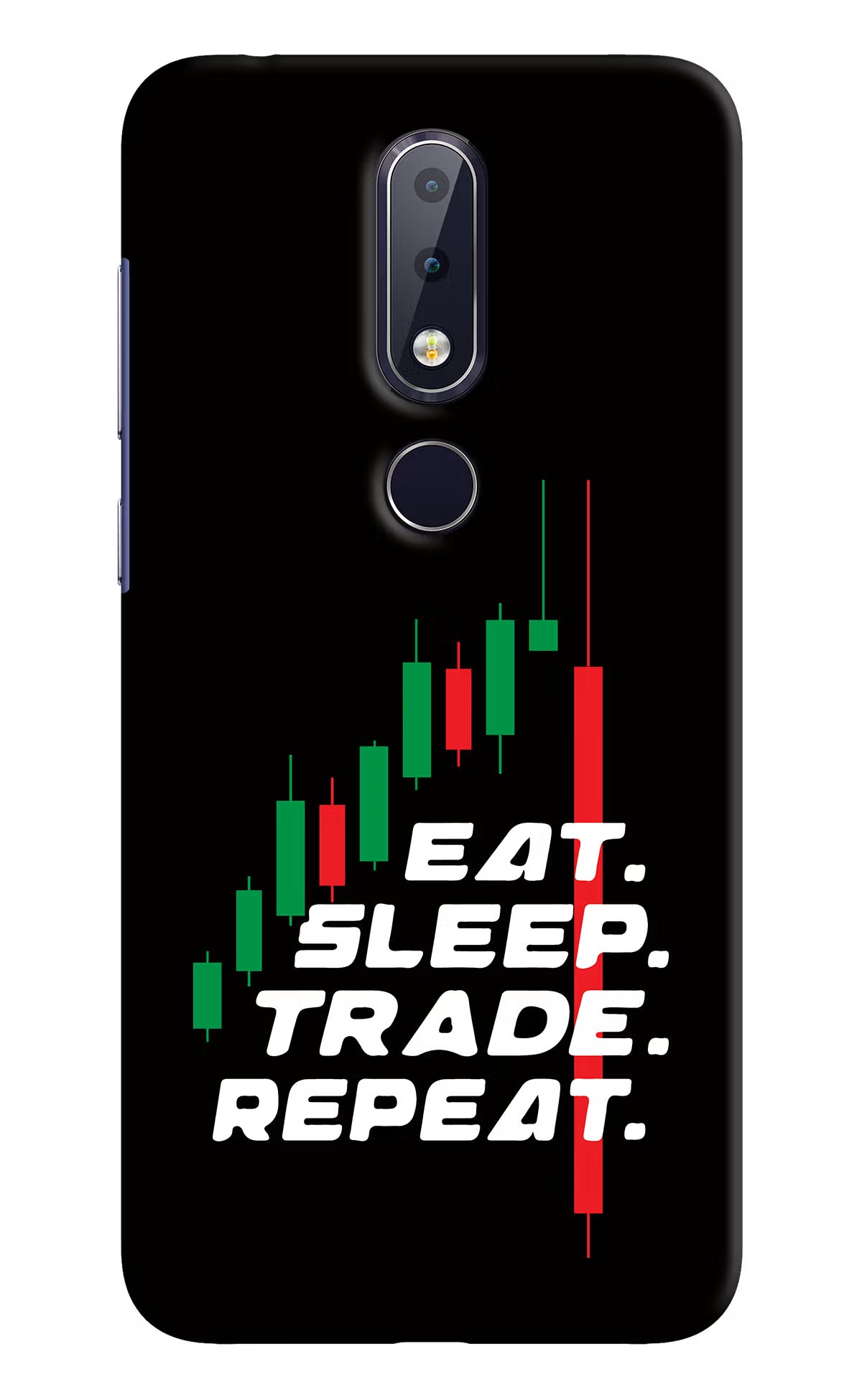 Eat Sleep Trade Repeat Nokia 6.1 plus Hard Case Back Cover by Casekaro