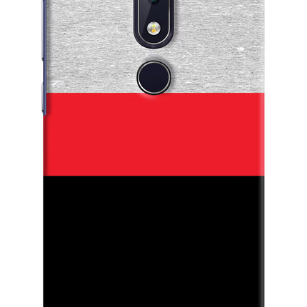 Tri Color Pattern Nokia 6.1 plus Hard Case Back Cover by Casekaro