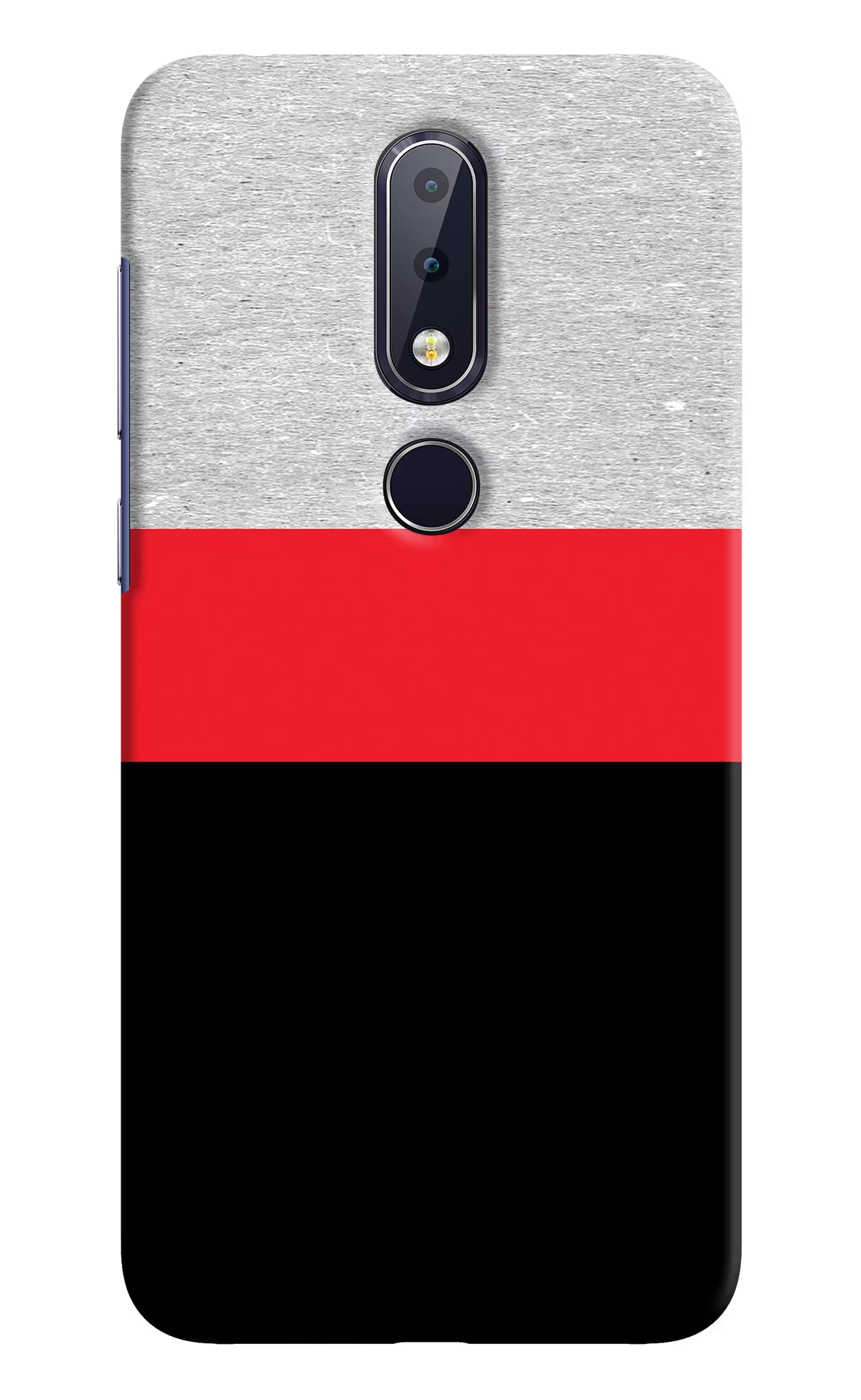 Tri Color Pattern Nokia 6.1 plus Hard Case Back Cover by Casekaro
