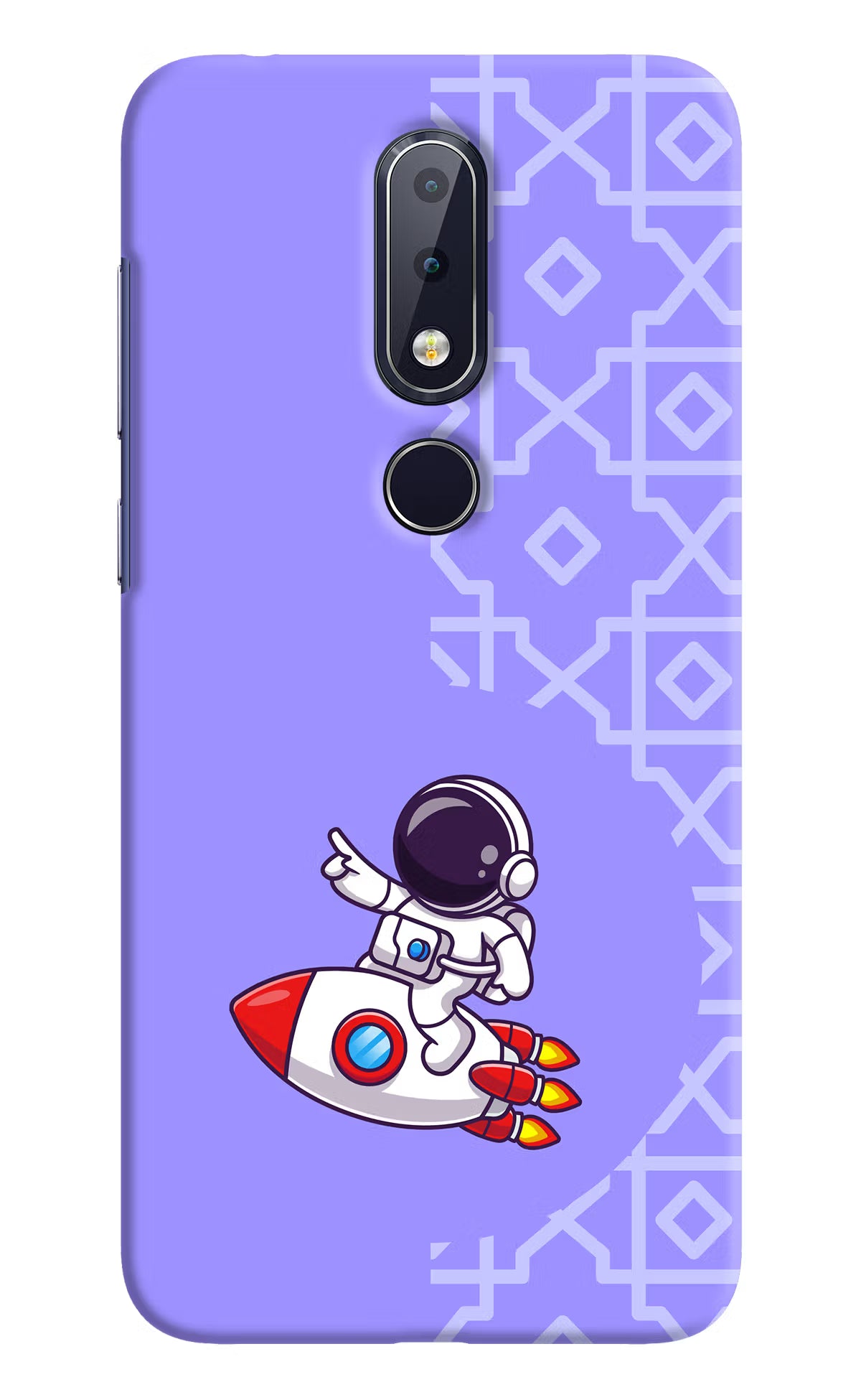 Cute Astronaut Nokia 6.1 plus Hard Case Back Cover by Casekaro