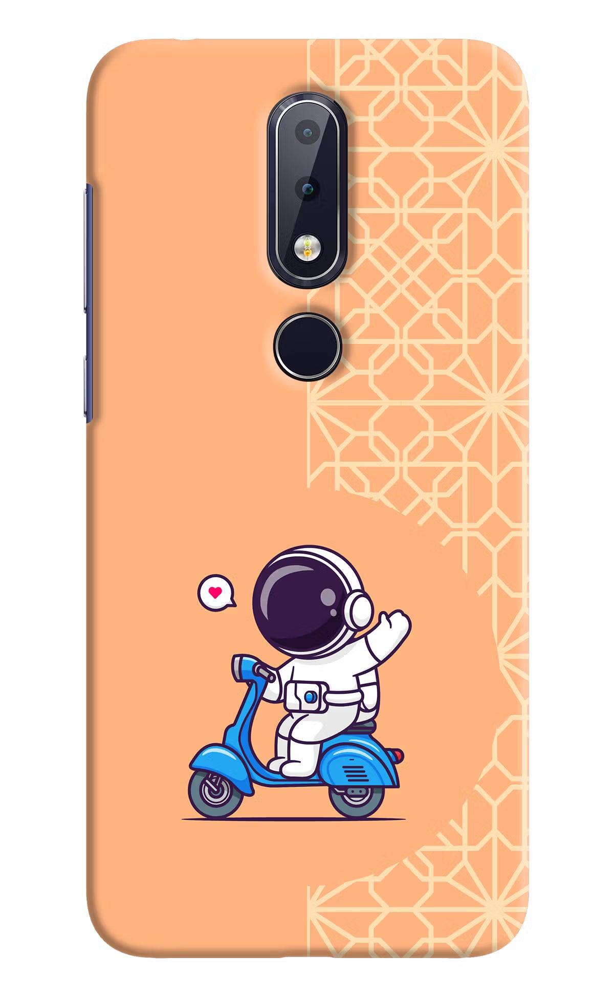 Cute Astronaut Riding Nokia 6.1 plus Hard Case Back Cover by Casekaro