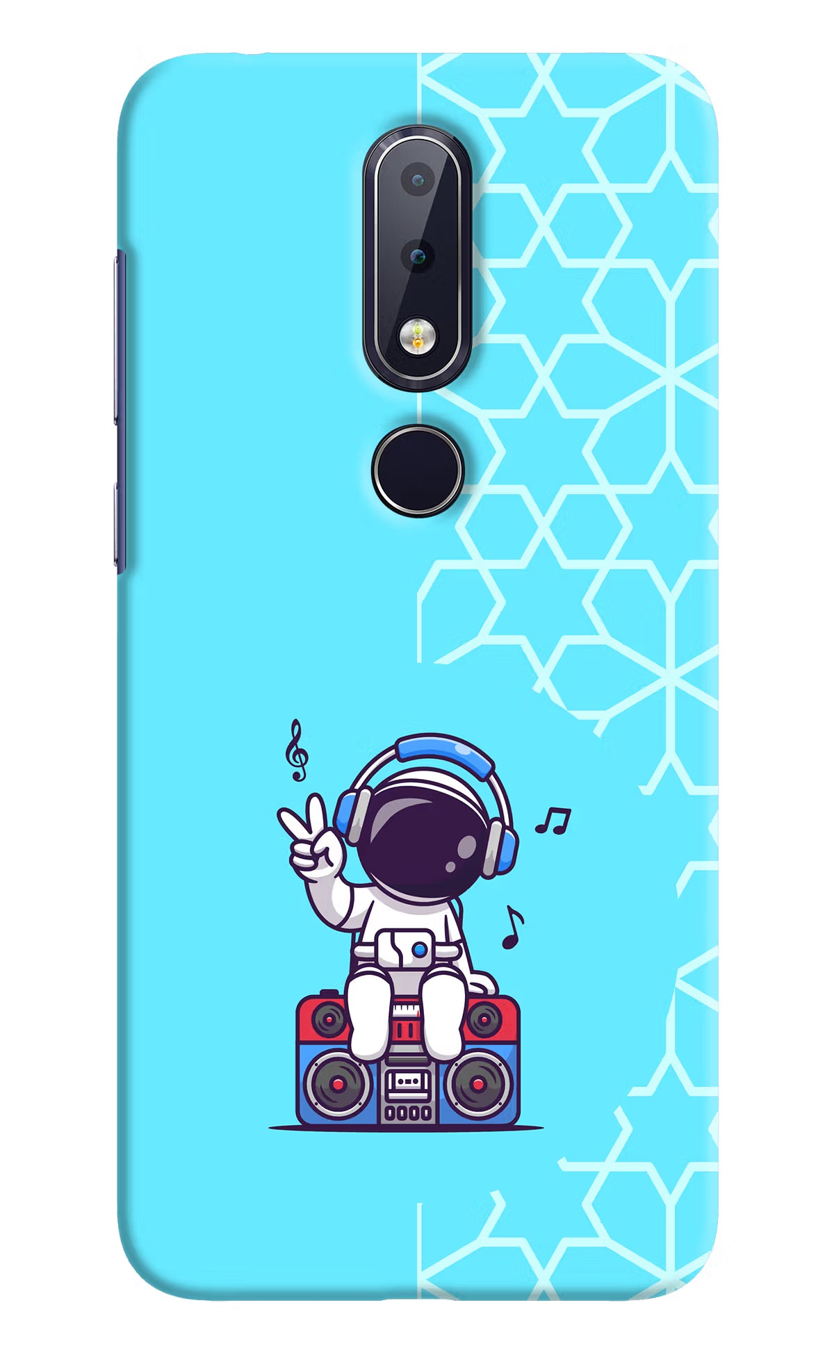 Cute Astronaut Chilling Nokia 6.1 plus Hard Case Back Cover by Casekaro