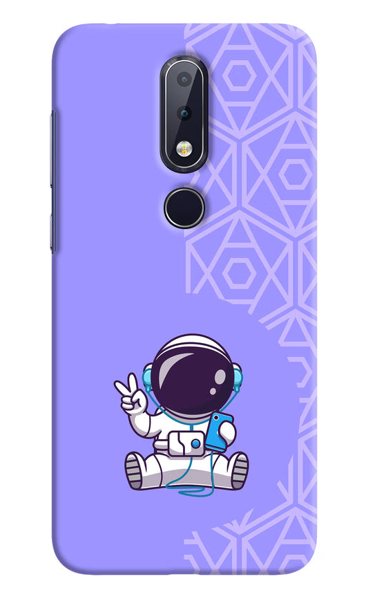 Cute Astronaut Chilling Nokia 6.1 plus Hard Case Back Cover by Casekaro