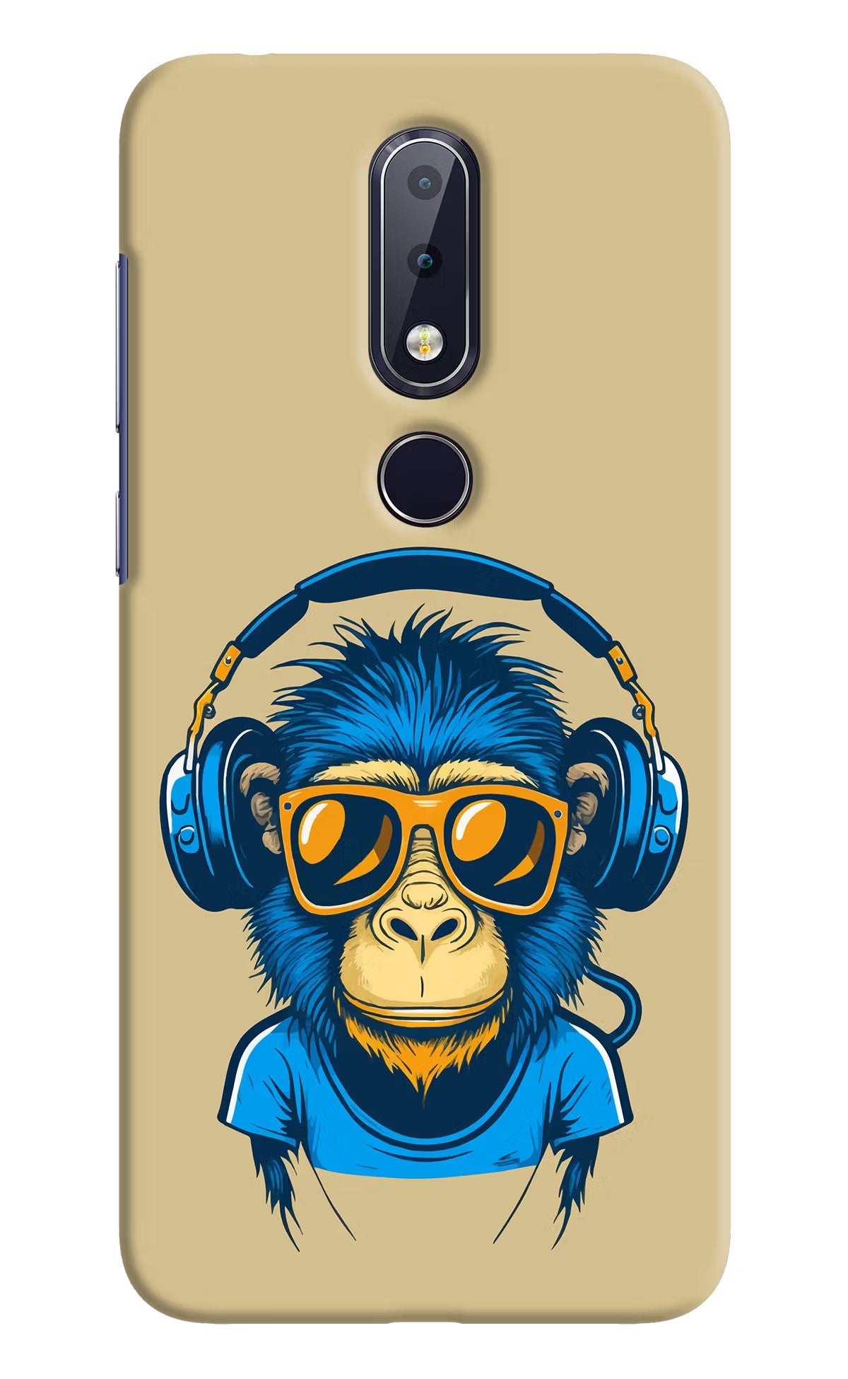 Monkey Headphone Nokia 6.1 plus Hard Case Back Cover by Casekaro