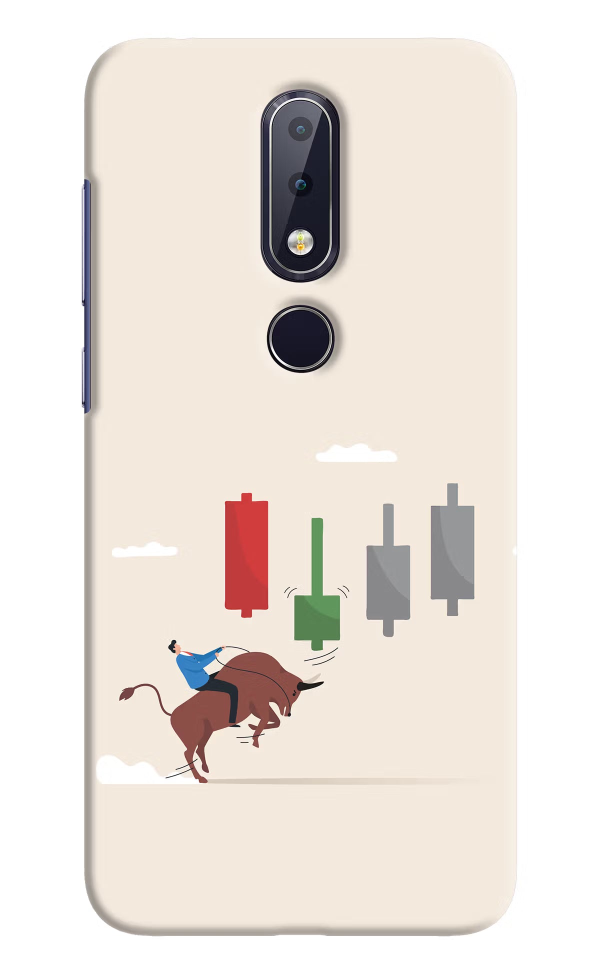 Bull Trading Momentum Nokia 6.1 plus Hard Case Back Cover by Casekaro