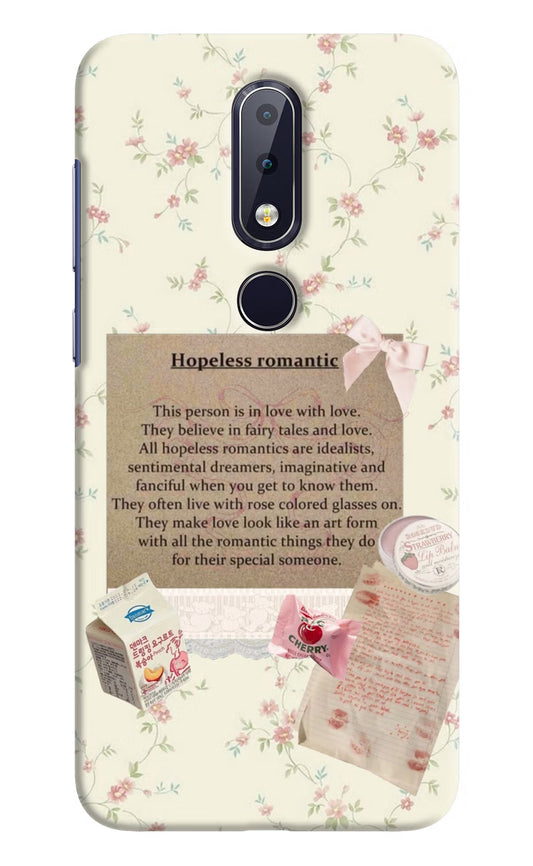Hopeless Romantic Nokia 6.1 plus Hard Case Back Cover by Casekaro