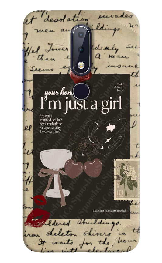 I am just a girl Nokia 6.1 plus Hard Case Back Cover by Casekaro