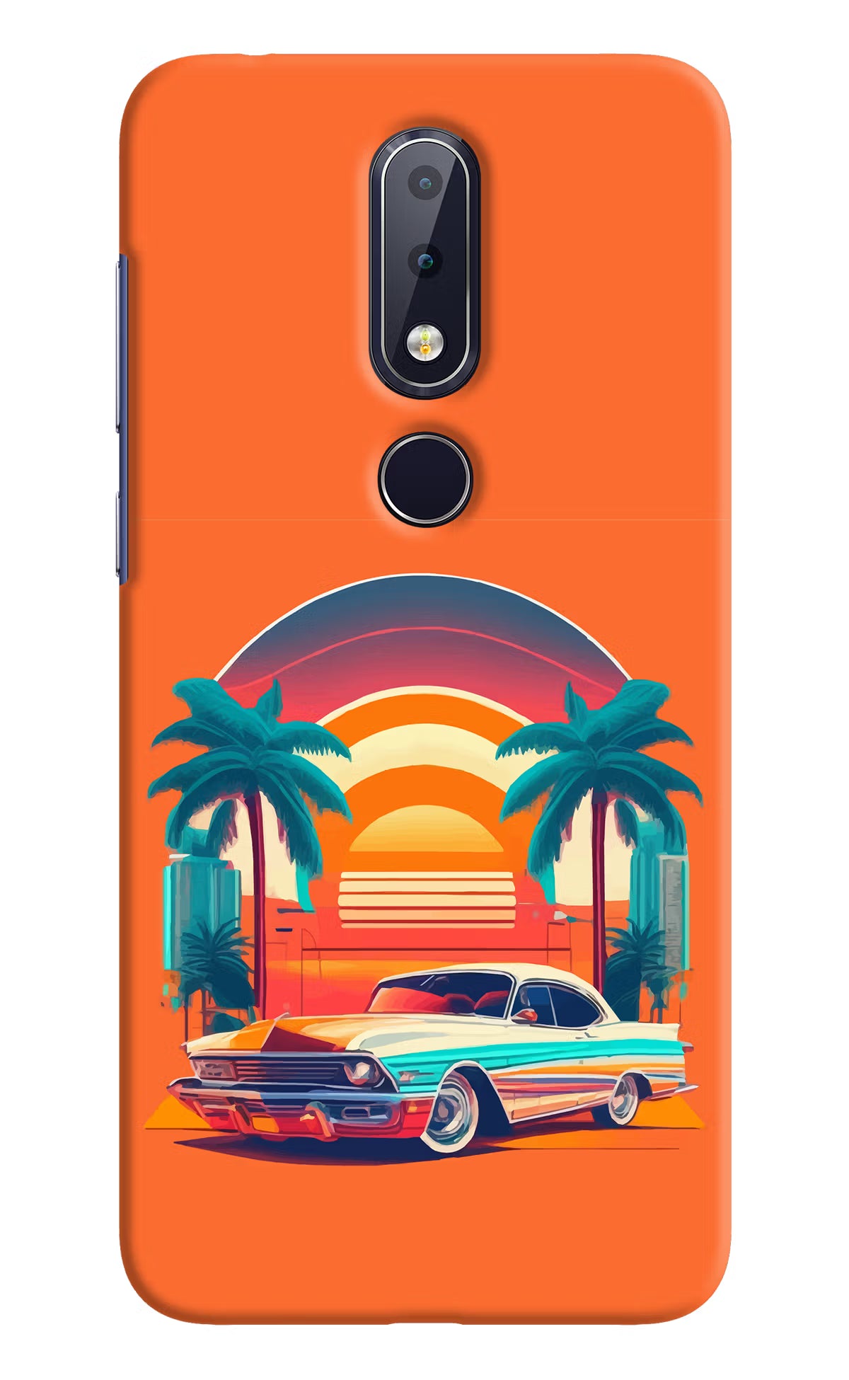 Palm Drive 80s Nokia 6.1 plus Hard Case Back Cover by Casekaro