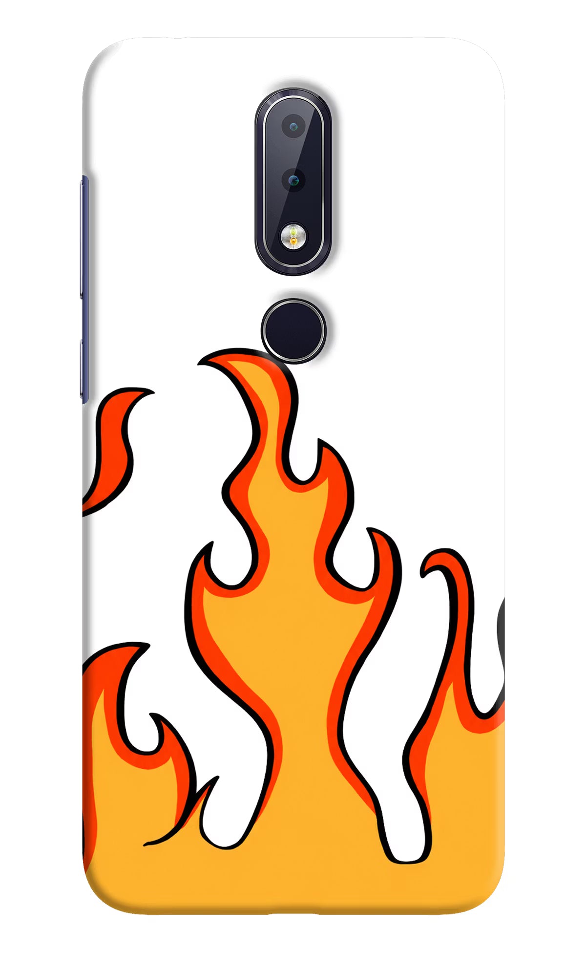 Fired Up – White Nokia 6.1 plus Hard Case Back Cover by Casekaro