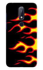 Side Sweep Flames Nokia 6.1 plus Hard Case Back Cover by Casekaro