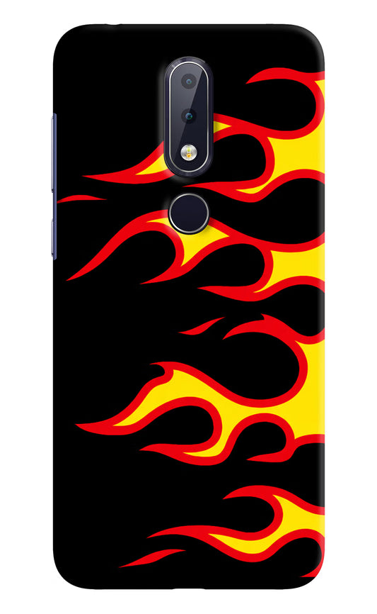Side Sweep Flames Nokia 6.1 plus Hard Case Back Cover by Casekaro