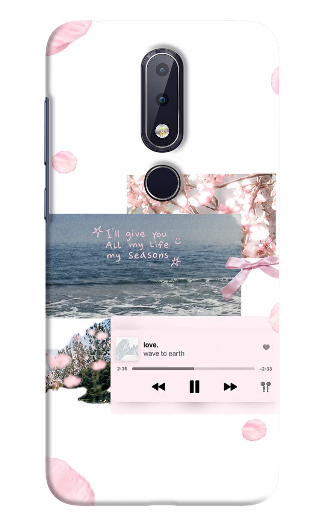 Wave to earth Nokia 6.1 plus Hard Case Back Cover by Casekaro