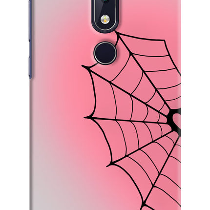 Pink Web Nokia 6.1 plus Hard Case Back Cover by Casekaro
