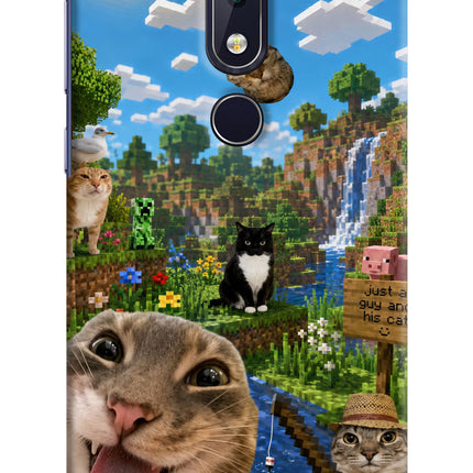 Minecraft Cat Chaos Nokia 6.1 plus Hard Case Back Cover by Casekaro