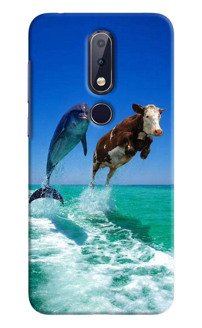 Dolphin vs Cow Nokia 6.1 plus Hard Case Back Cover by Casekaro