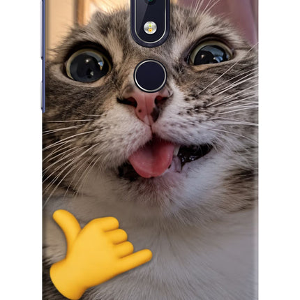 Silly Cat Call Nokia 6.1 plus Hard Case Back Cover by Casekaro
