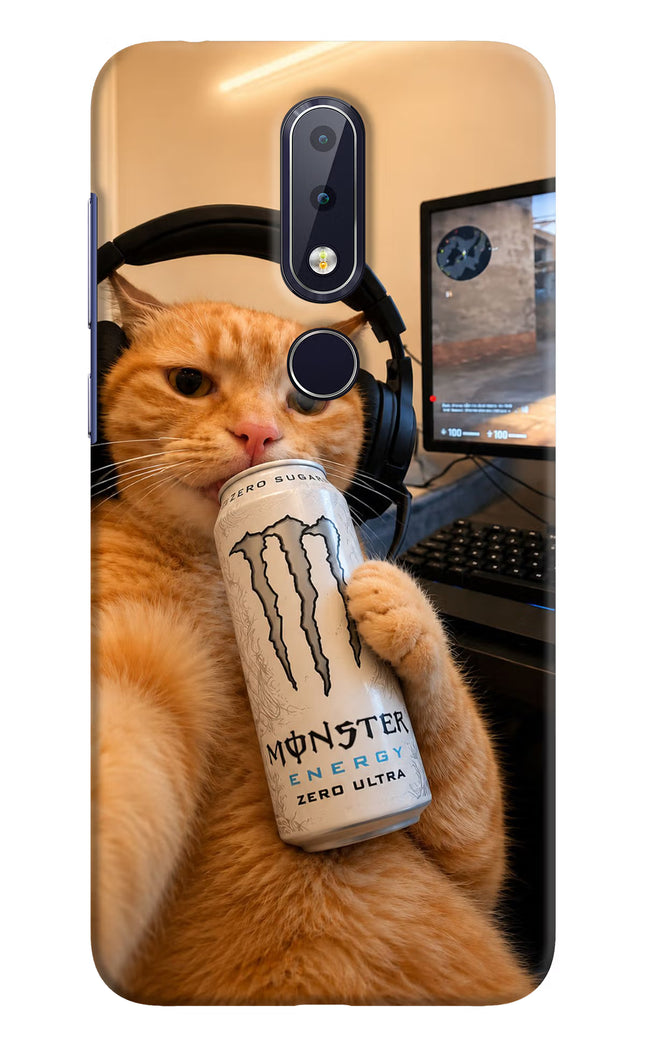 Gamer Cat Energy Nokia 6.1 plus Hard Case Back Cover by Casekaro