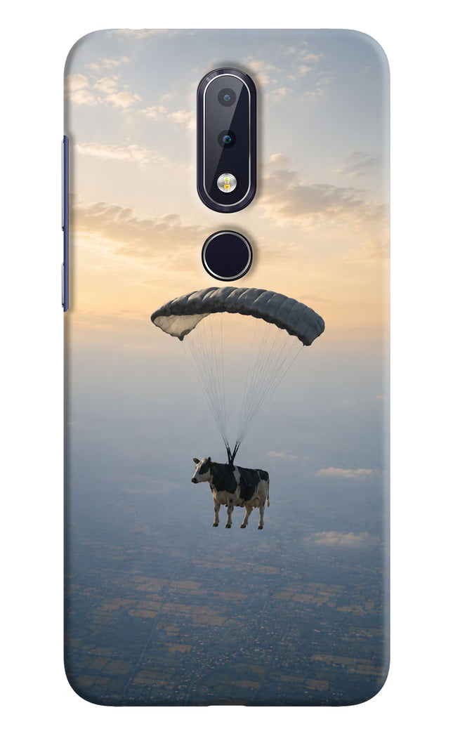 Skydiving Cow Nokia 6.1 plus Hard Case Back Cover by Casekaro