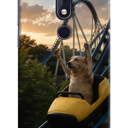 Rollercoaster Dog Nokia 6.1 plus Hard Case Back Cover by Casekaro