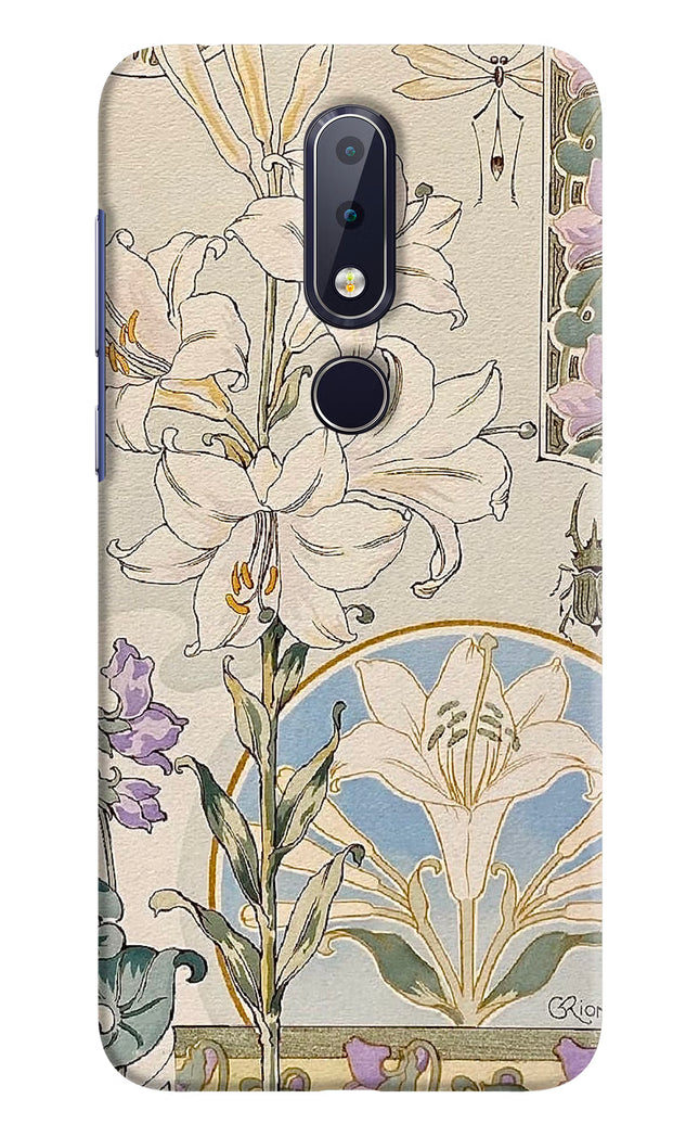 White Lily Nokia 6.1 plus Hard Case Back Cover by Casekaro