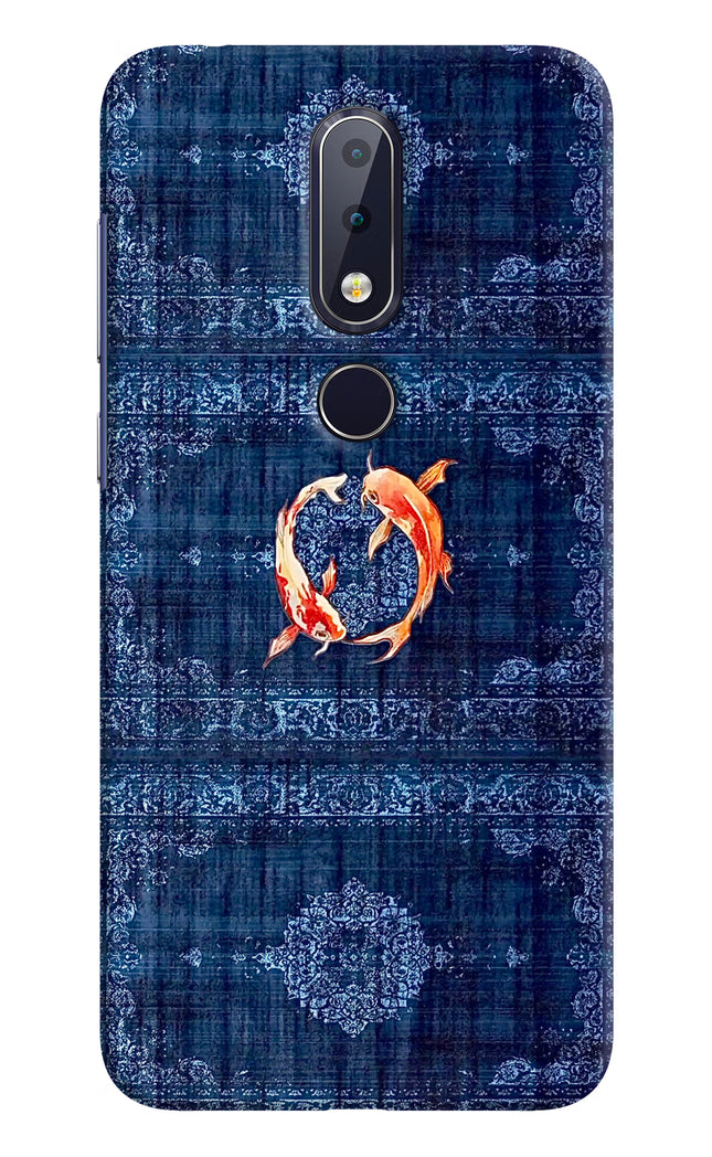 Koi Blue Nokia 6.1 plus Hard Case Back Cover by Casekaro