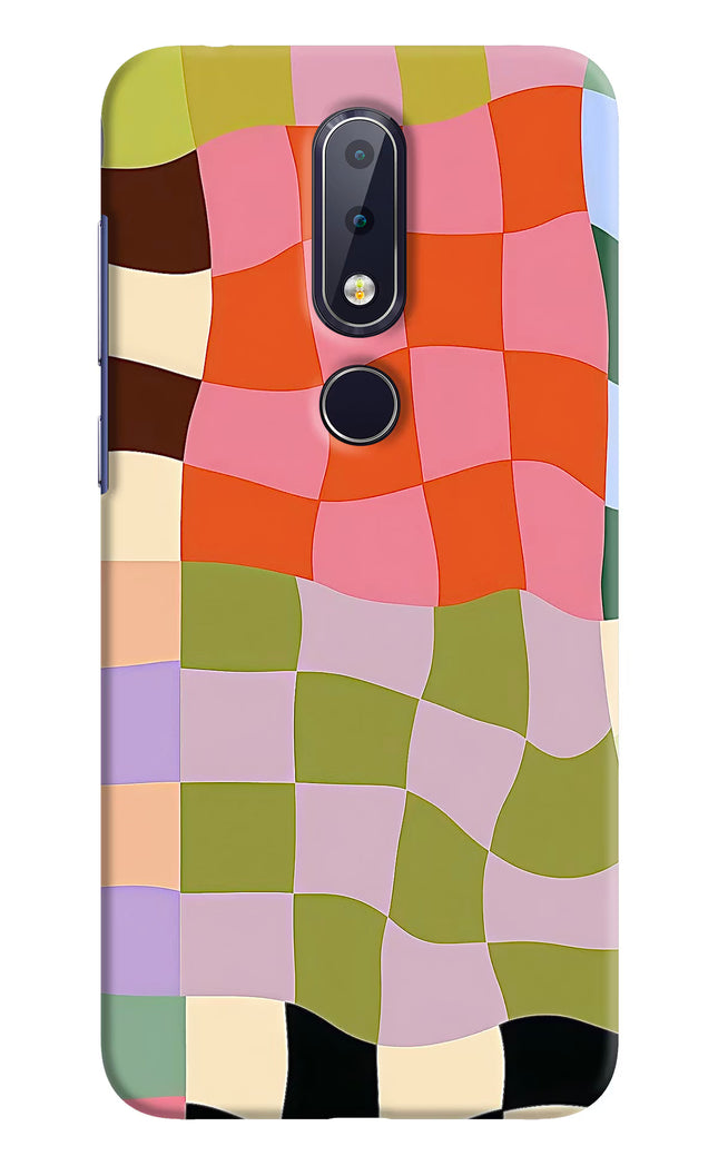 Wavy Grid Nokia 6.1 plus Hard Case Back Cover by Casekaro