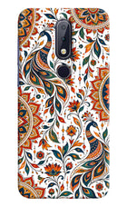White Mayura Nokia 6.1 plus Hard Case Back Cover by Casekaro