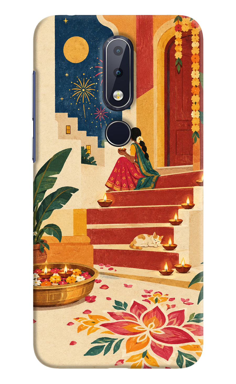 Diwali Rangoli Nokia 6.1 plus Back Cover, Hard case