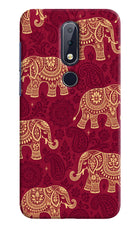 Maroon Elephant Nokia 6.1 plus Back Cover