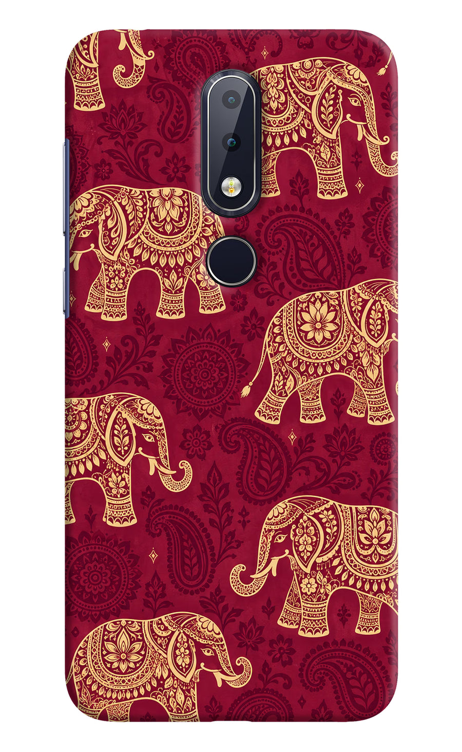 Maroon Elephant Nokia 6.1 plus Back Cover, Hard case