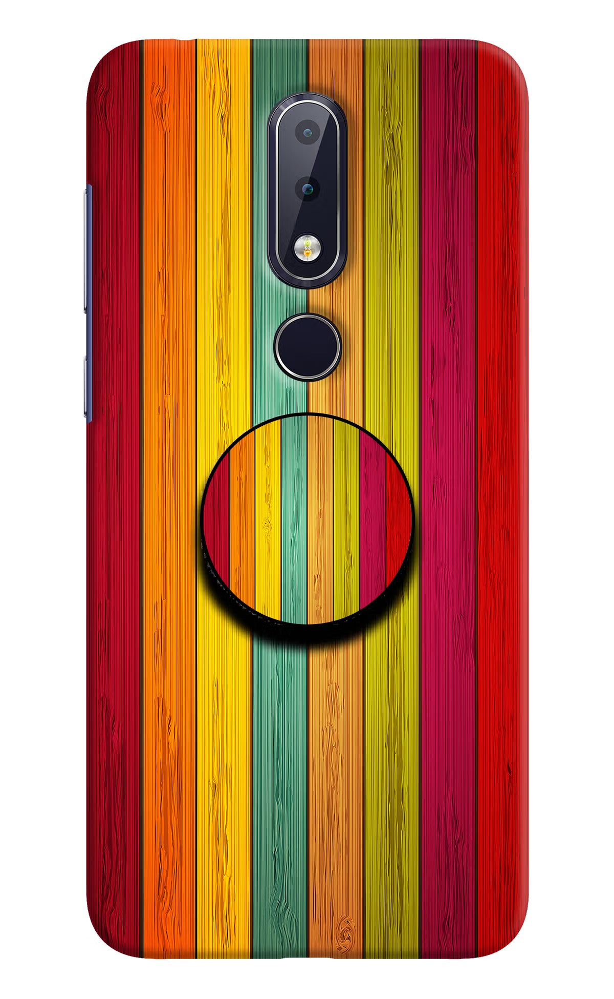 Multicolor Wooden Nokia 6.1 plus Pop Case by Casekaro
