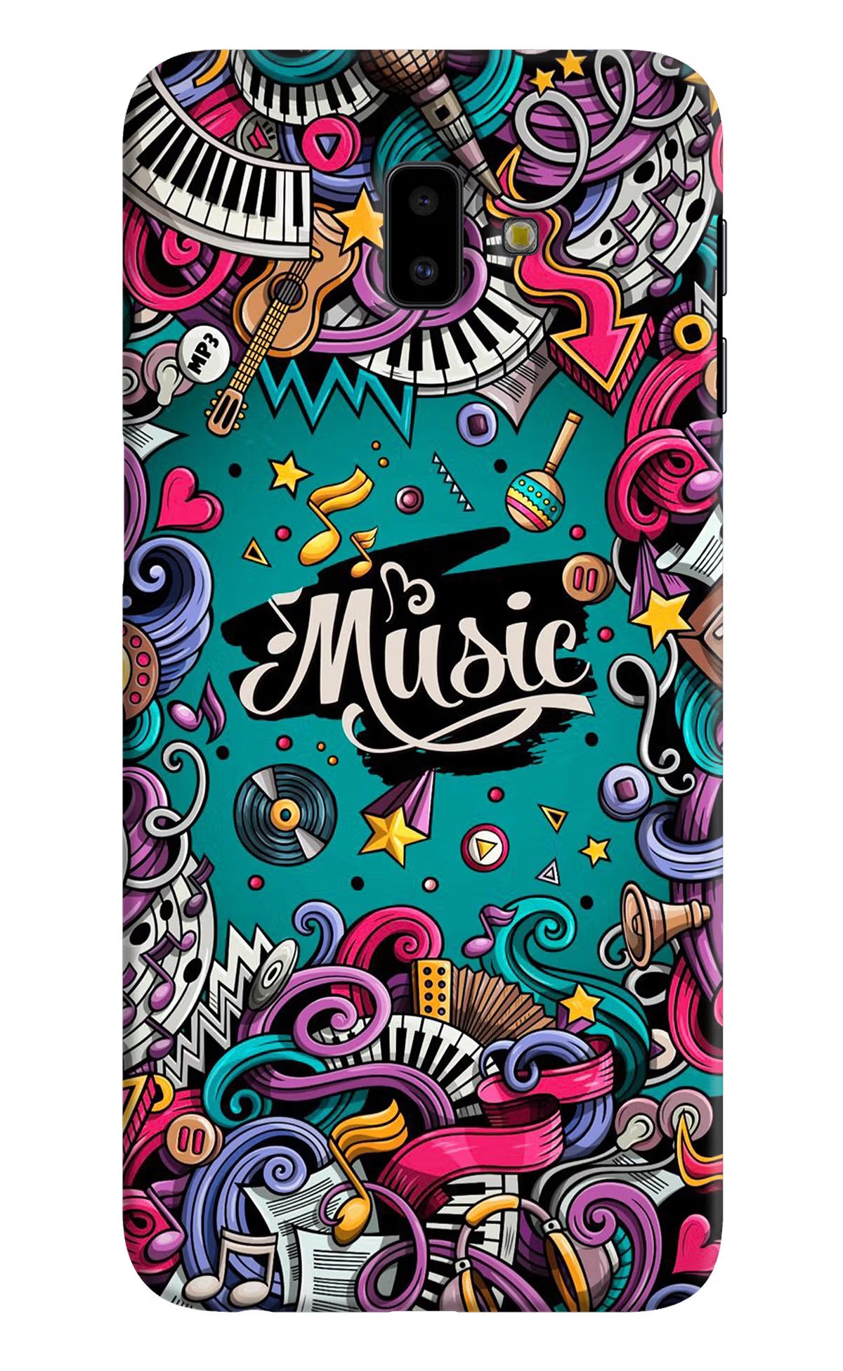 Music Graffiti Samsung J6 plus Hard Case Back Cover by Casekaro