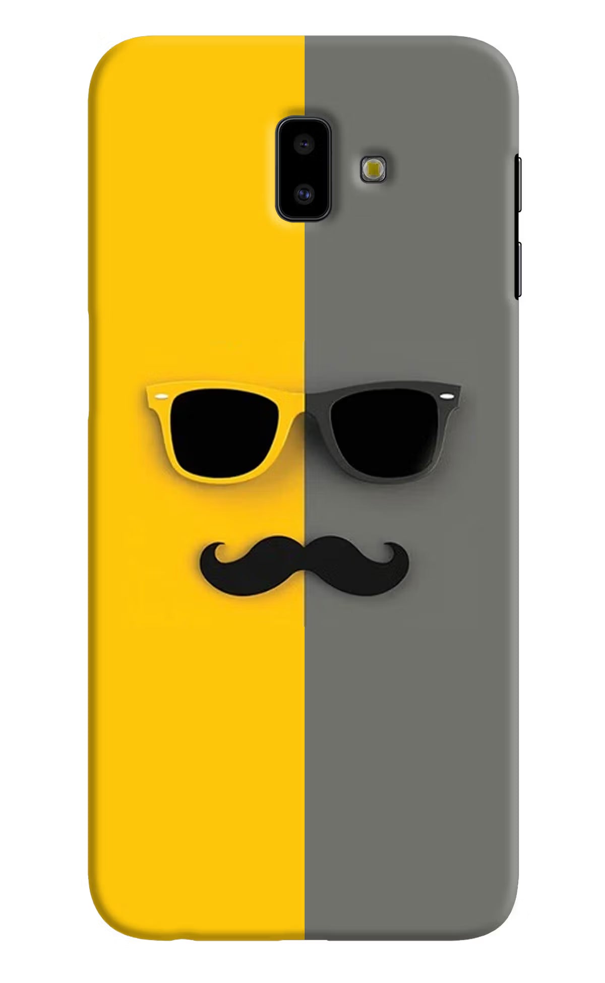 Sunglasses with Mustache Samsung J6 plus Hard Case Back Cover by Casekaro