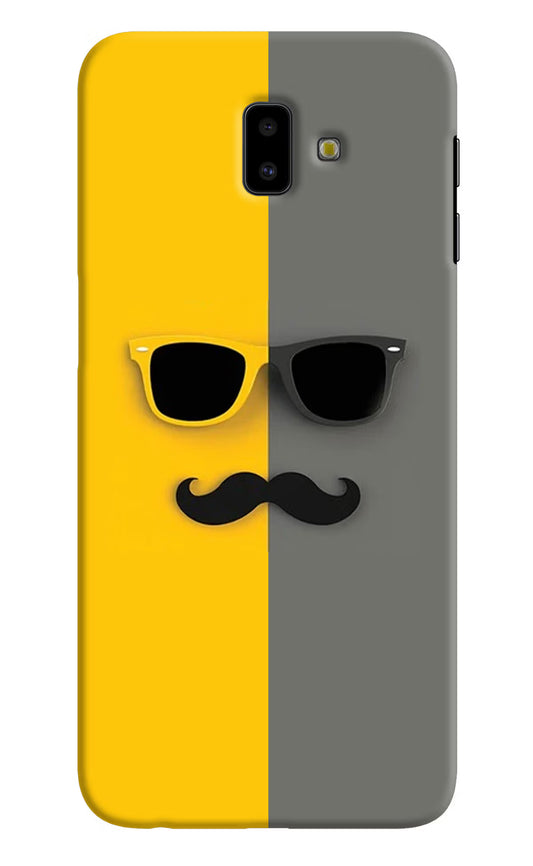 Sunglasses with Mustache Samsung J6 plus Hard Case Back Cover by Casekaro