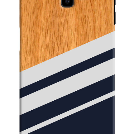 Blue and white wooden Samsung J6 plus Hard Case Back Cover by Casekaro