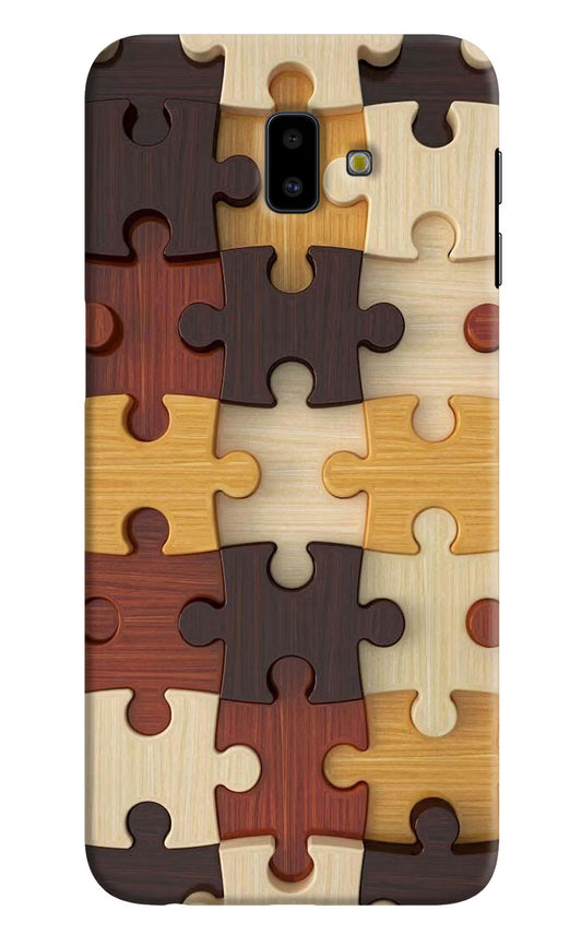 Wooden Puzzle Samsung J6 plus Hard Case Back Cover by Casekaro
