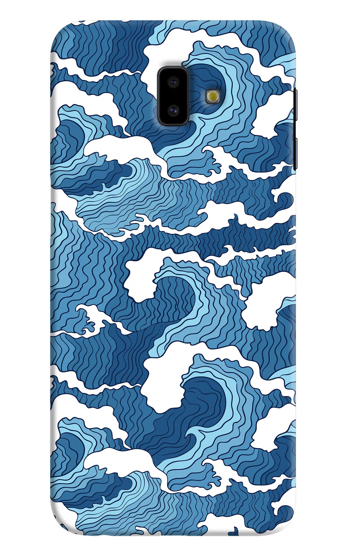 Blue Waves Samsung J6 plus Hard Case Back Cover by Casekaro